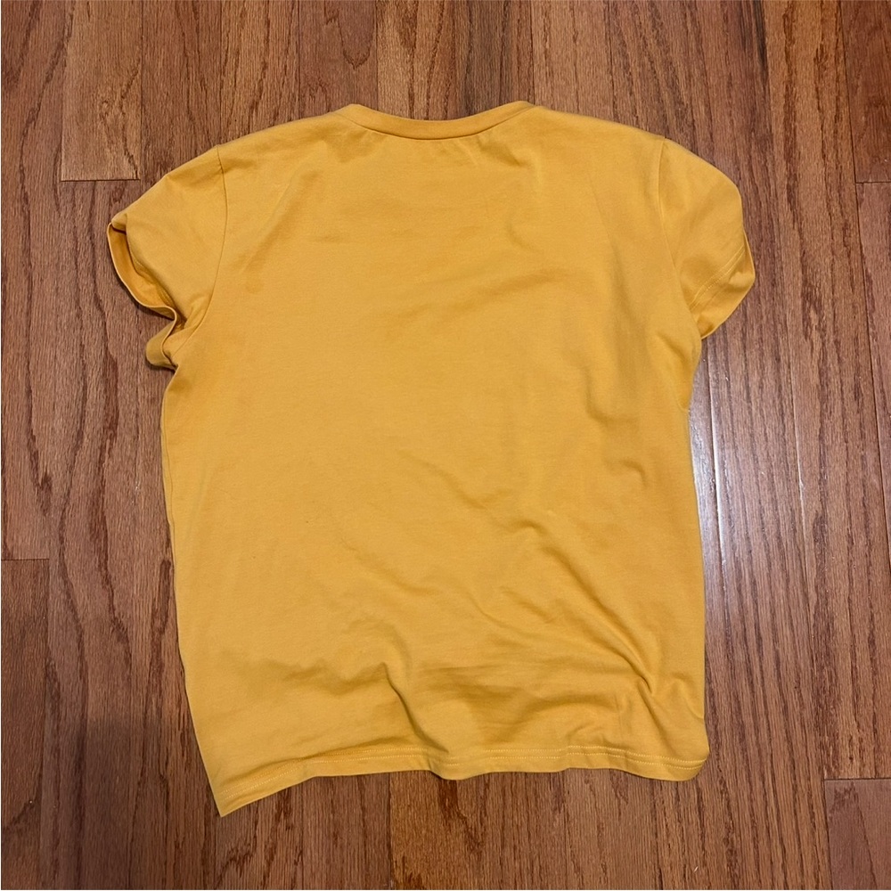 Mustard Bee Graphic Let It Bee Tee Knot Front Stretch Medium - Picture 3 of 6